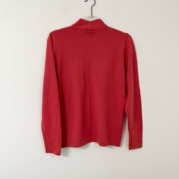 Pendleton Merino Wool Orange Red Shawl-Collar Sweater Size S - Picture 3 of 8